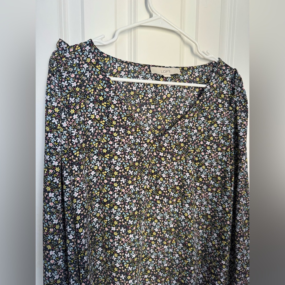 LOFT Multicolor Floral Blouse